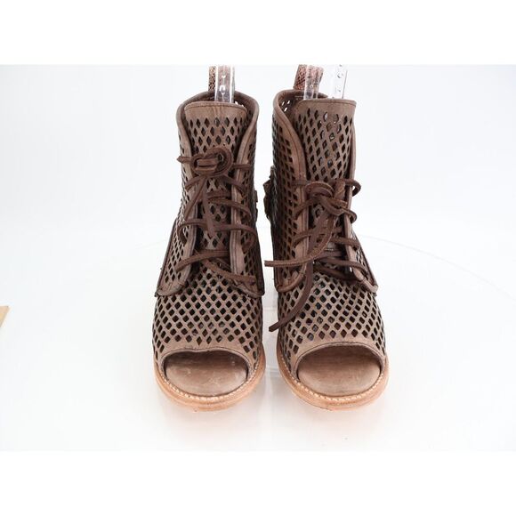 Freebird by Steven Benni Sandal Bootie Size 9 Brown Multi Lace Up Block Heel NEW - Picture 2 of 13